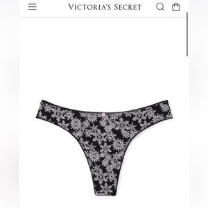 NWT Victorias Secret Cotton Snowflake Thongs XS